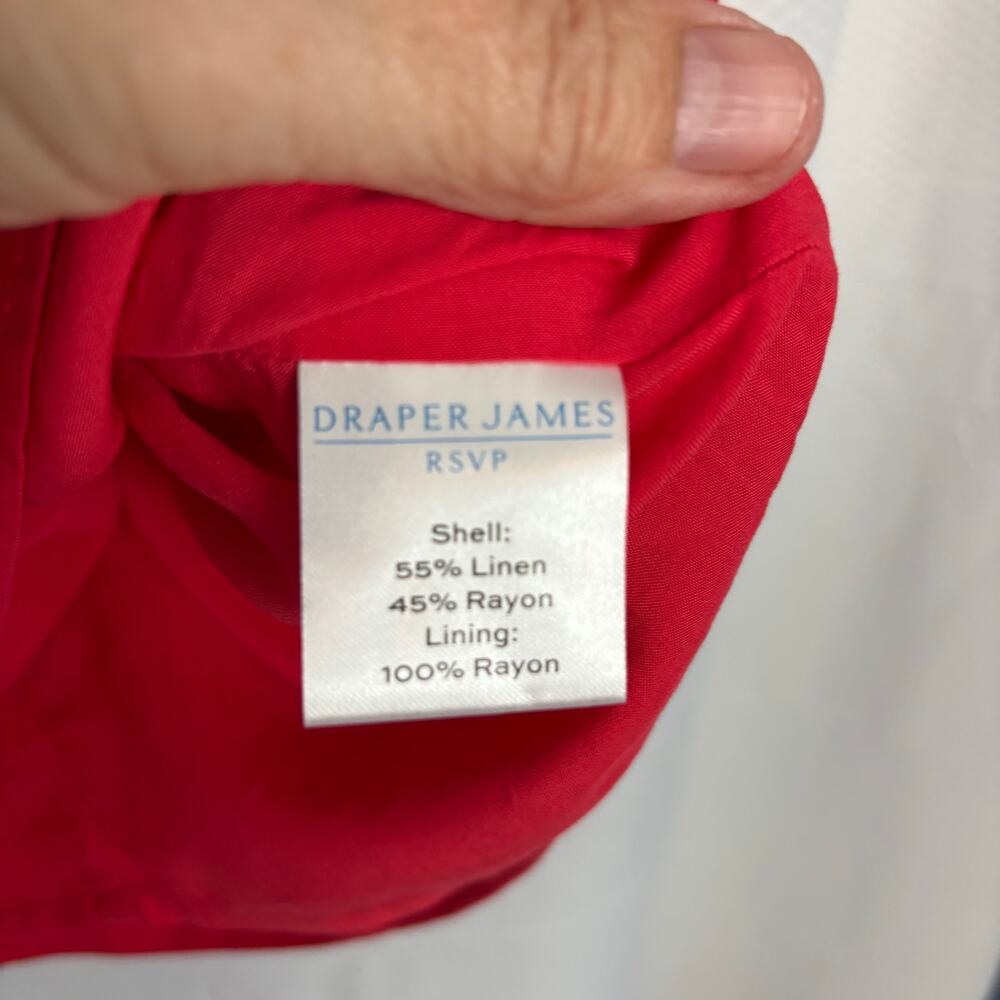 Nwt Draper James Rsvp Linen Blend Red Midi Dress … - image 4